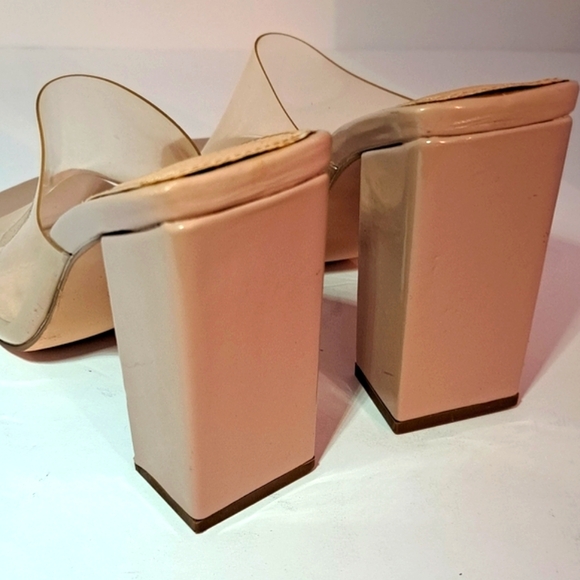 Olivia Ferragamo Chunky Heels, Clear, Open Back . Size 5 1/2 - Picture 8 of 9